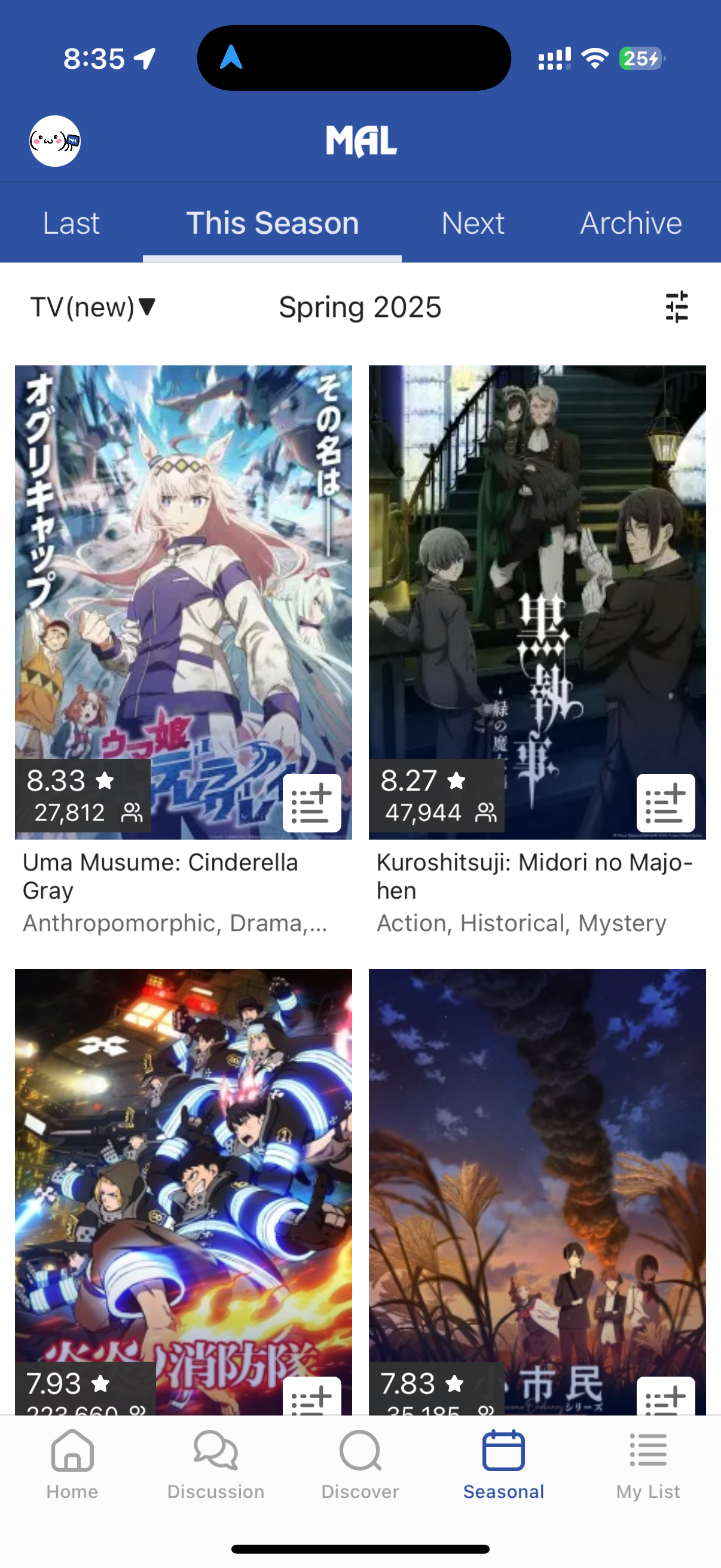 MyAnimeList画面2